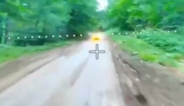 A Russian narrowly avoids a Ukrainian drone. Location and date unknown.