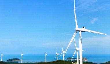 A view of the offshore wind farm located in Sinan, Jeollanam-do. (Image courtesy of South Jeolla Province)