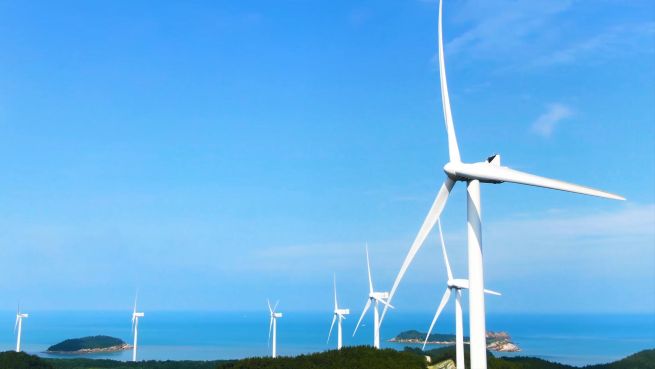 A view of the offshore wind farm located in Sinan, Jeollanam-do. (Image courtesy of South Jeolla Province)