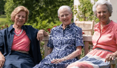 Queen Margrethe of Denmark with her sisters, Queen Anne-Marie and Princess Benedikte