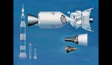 A series of different spacecraft parts over a blue background