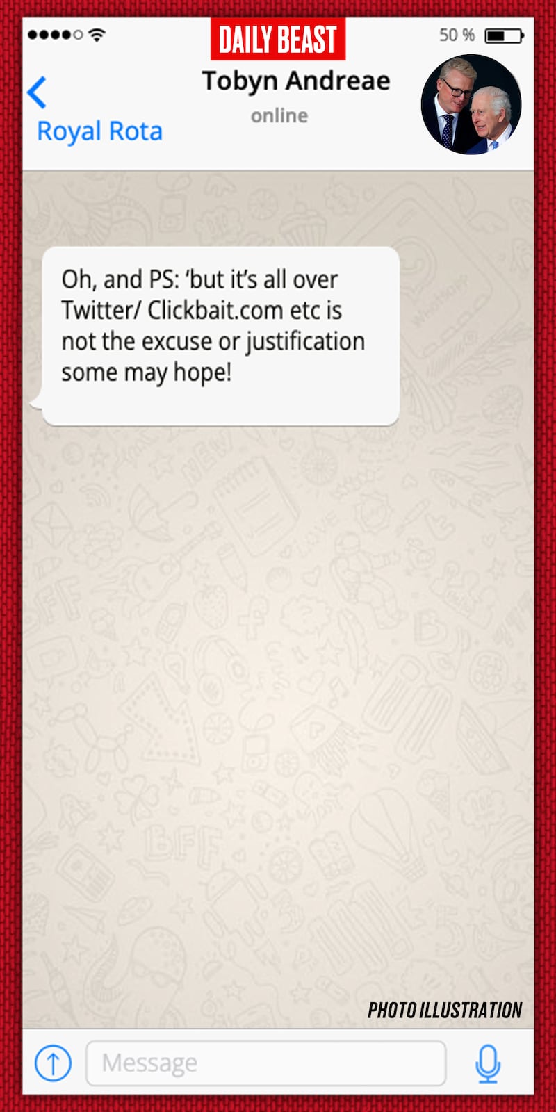 Tobyn Andreae whats app messages illustration