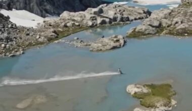 Norwegian Freeskier Completes World Record Pond Skim at Summer-Only Ski Resort Fonna, Norway