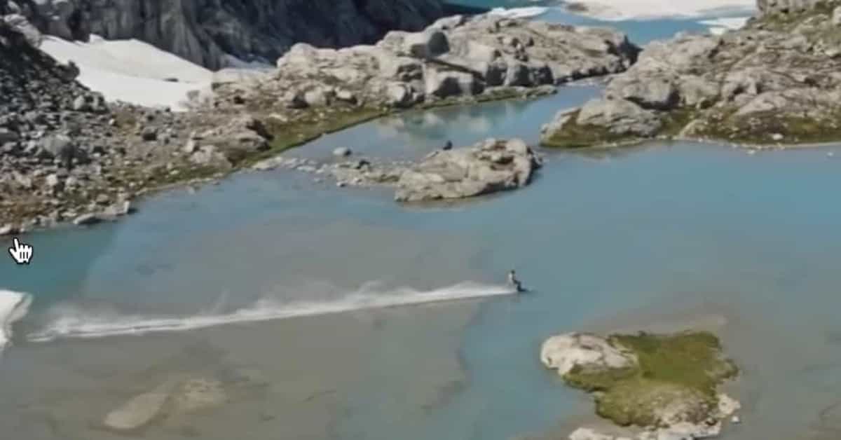 Norwegian Freeskier Completes World Record Pond Skim at Summer-Only Ski Resort Fonna, Norway