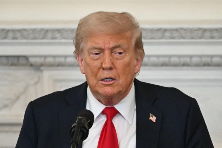US President Donald Trump speaks during a White House Faith Office luncheon in the State Dining Room of the White House, in Washington, DC on July 14, 2025. (Photo by ANDREW CABALLERO-REYNOLDS / AFP) (Photo by ANDREW CABALLERO-REYNOLDS/AFP via Getty Images)