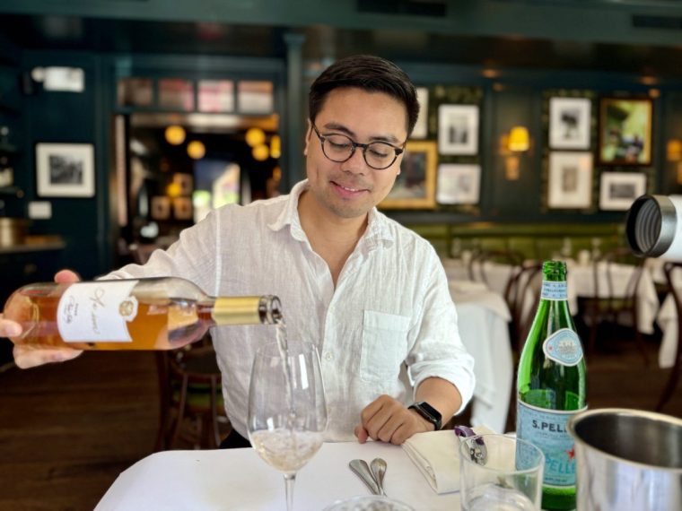 Joshua pouring the rose