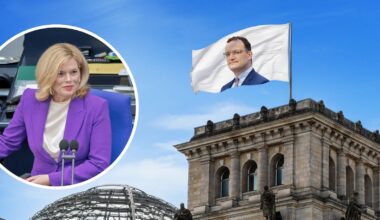 Zeichen der Solidarität: Julia Klöckner lässt Jens-Spahn-Flagge auf Reichstag hissen