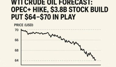 WTI Crude Oil Forecast: OPEC+ Hike, $3.8B Stock Build Put $64–$70 in Play