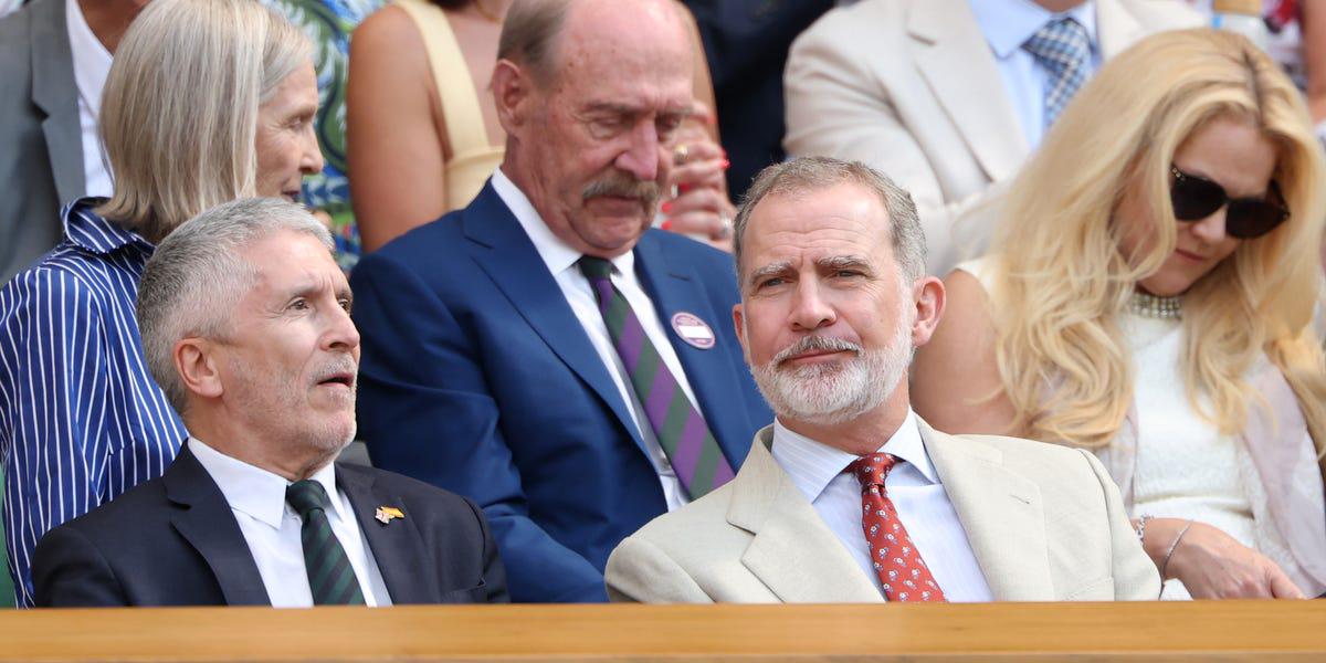 King Felipe Attends Wimbledon to Cheer on Carlos Alcaraz