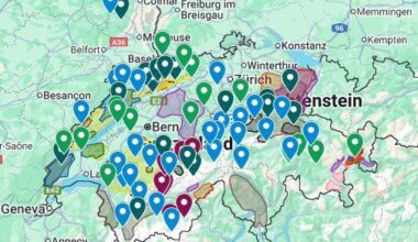 Map for Wildlifephotography in Switzerland