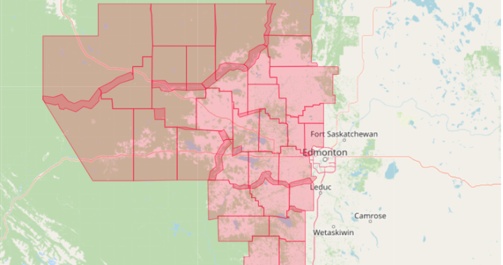 Tornado warning downgraded to advisory for area between Edmonton and Obed Lake
