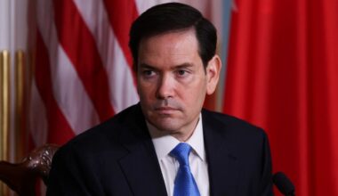 U.S. Secretary of State Marco Rubio attends a nuclear cooperation Memorandum of Understanding (MOU) signing ceremony with Bahrain's Foreign Minister Abdullatif bin Rashid Al Zayani (not pictured), at the U.S. Department of State in Washington, D.C., U.S., July 16, 2025. (Reuters/Umit Bektas)