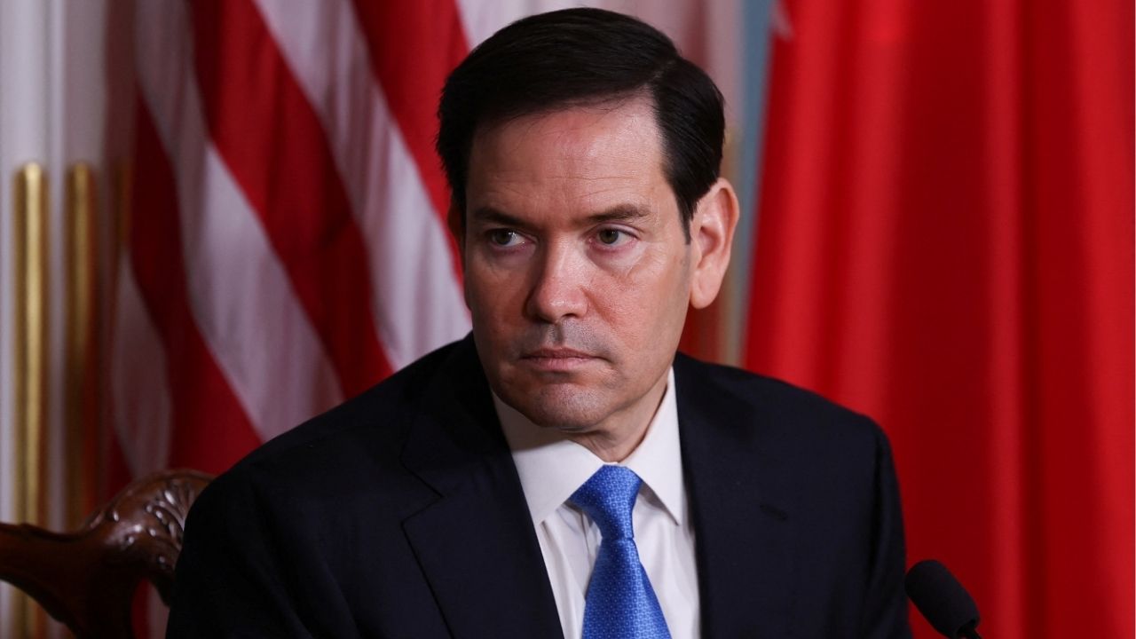 U.S. Secretary of State Marco Rubio attends a nuclear cooperation Memorandum of Understanding (MOU) signing ceremony with Bahrain's Foreign Minister Abdullatif bin Rashid Al Zayani (not pictured), at the U.S. Department of State in Washington, D.C., U.S., July 16, 2025. (Reuters/Umit Bektas)