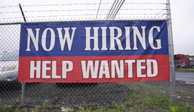 U.S. applications for jobless aid fell to 233,000 last week as layoffs remain low