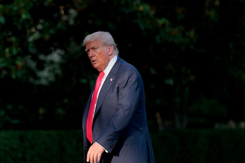 WASHINGTON, DC - JULY 15: U.S. President Donald Trump walks on the South Lawn of the White House after returning on Marine One on July 15, 2025 in Washington, DC. Trump spent the afternoon visiting Pittsburgh, where he attended the inaugural Pennsylvania Energy and Innovation Summit at Carnegie Mellon University.  (Photo by Anna Moneymaker/Getty Images)