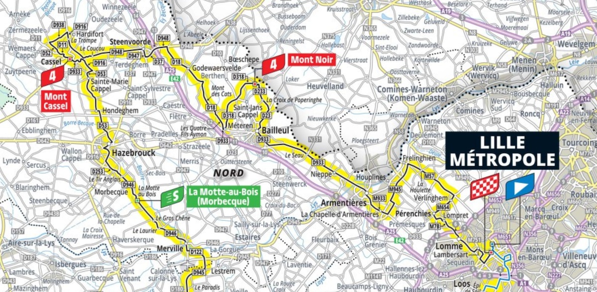 Le Tour de France 2025 frôlera la Belgique lors de deux étapes.