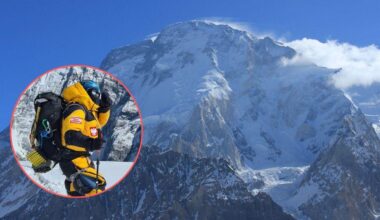 Himalayan sherpas bringing injured Polish climber down from Broad Peak