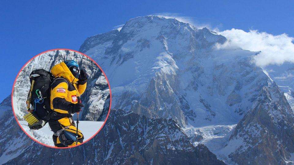 Himalayan sherpas bringing injured Polish climber down from Broad Peak