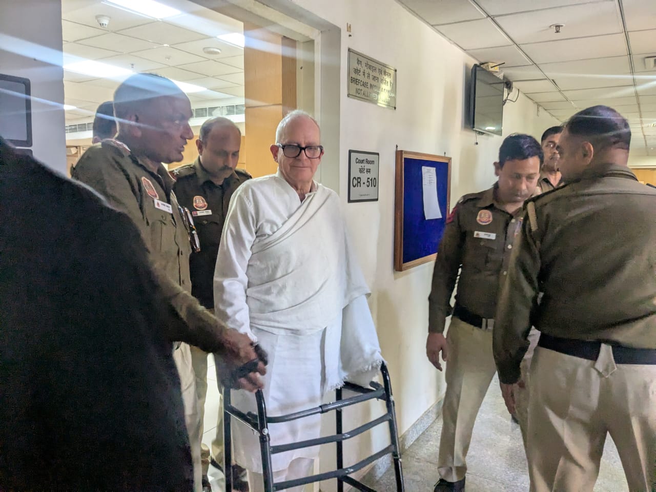 Christian Michel leaves the Delhi courtroom in March