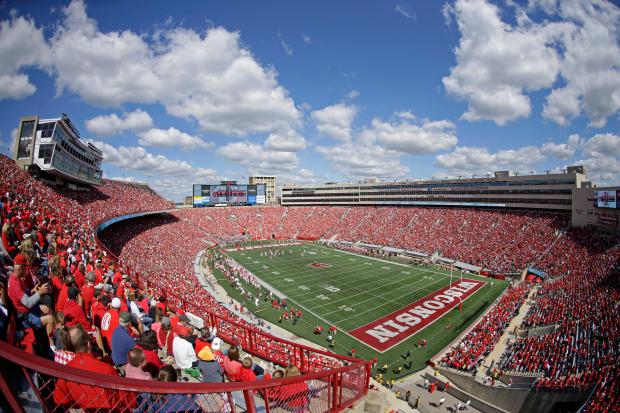 Camp Randall Stadium is seen during a game between Wisconsin and Miami of Ohio on Sept. 12, 2015, in Madison, Wis. (AP Photo/Aaron Gash)