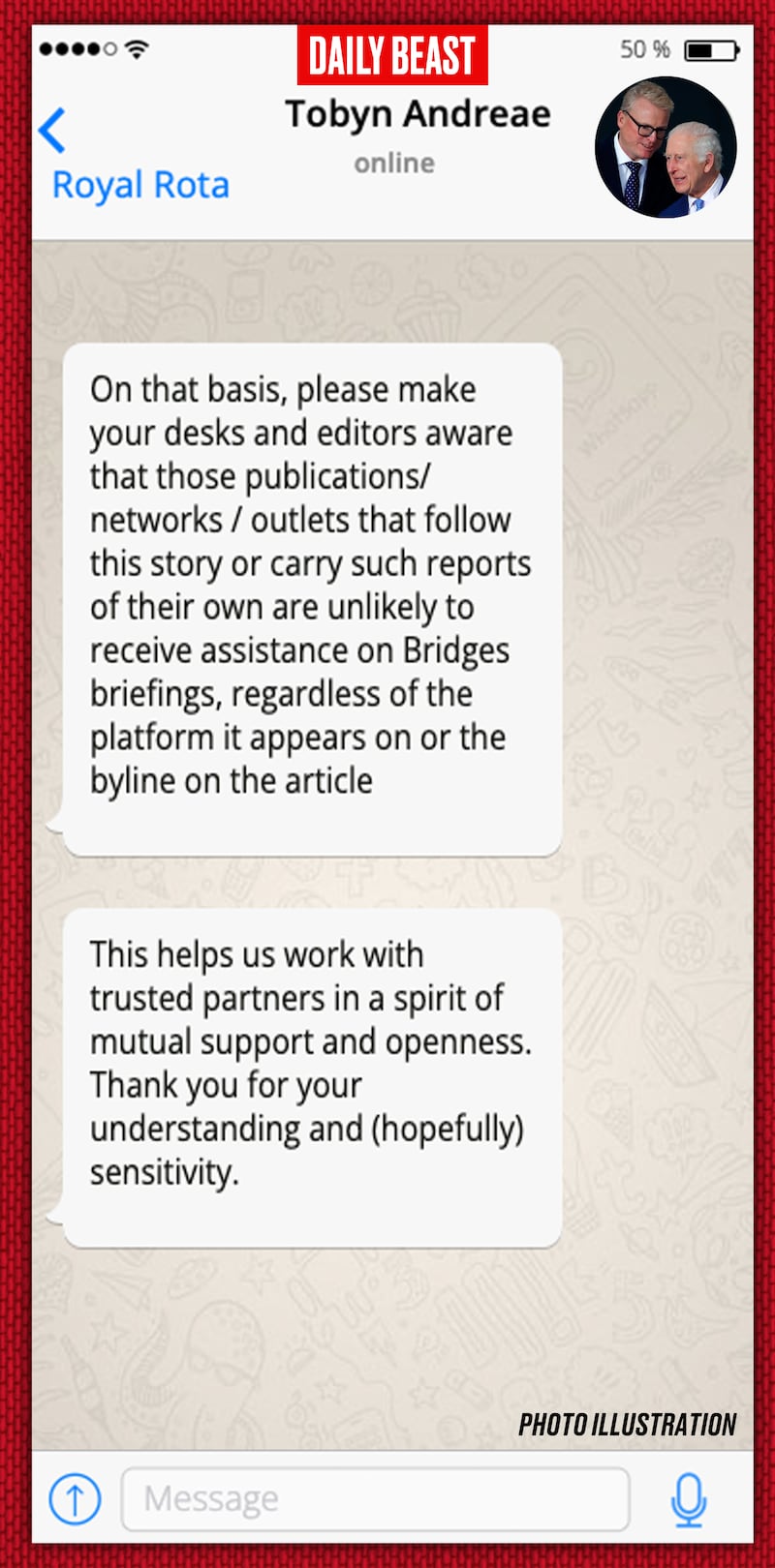 Tobyn Andreae whats app messages illustration