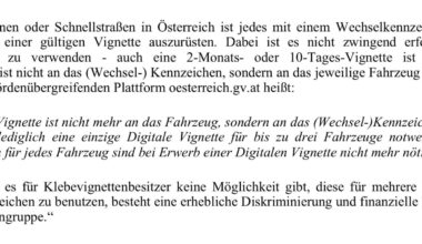 FPÖ sieht Diskriminierung in der Digitalen Vignette wg. Wechselkennzeichen