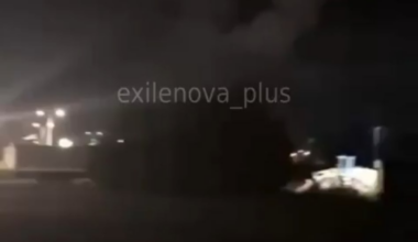 Russian man vibing during the drone strike of a Russian oil deopt
