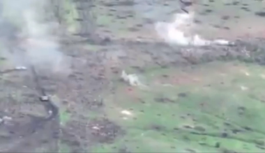 Ukrainian T 64 BV hits and destroys Russian T 72 B3 causing a catastrophic ammo cookoff May 2023