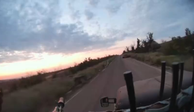 GoPro footage of a Russian soldier reacting promptly to an FPV drone lying in ambush