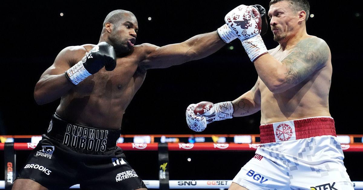 Oleksandr Usyk knocks out UK's Daniel Dubois as thrilling fight at Wembley over early