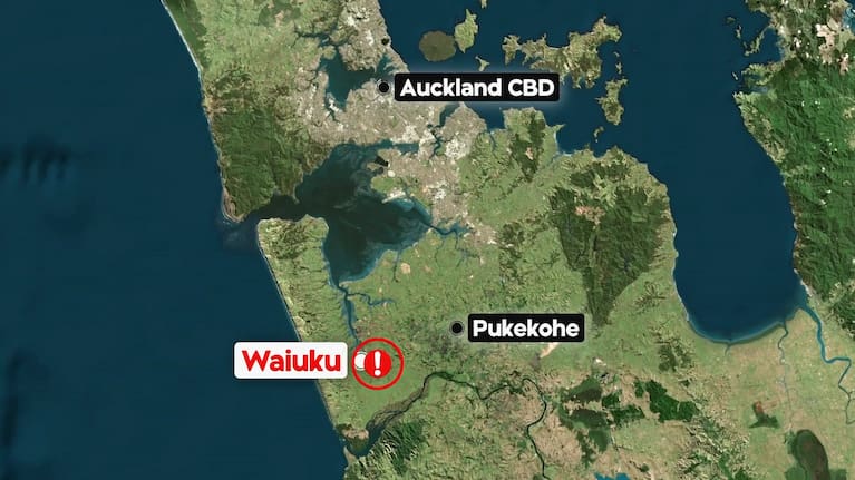 A map showing Waiuku