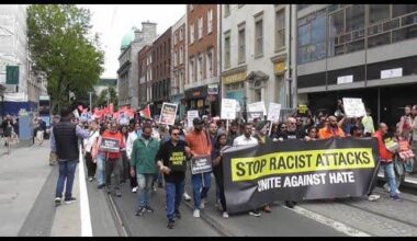 Hundreds march through Dublin in protest of racist attack