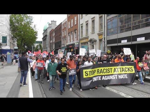 Hundreds march through Dublin in protest of racist attack