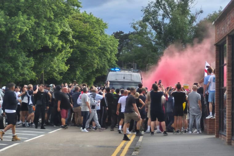 The fascist mob in Epping, Essex