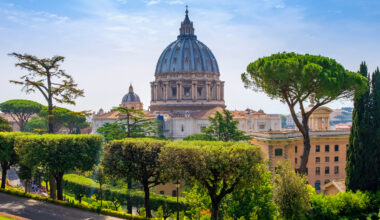 Vatican Gardens with St Peter's Basilica