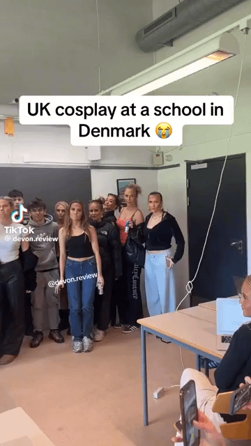 UK cosplay at a school in Denmark