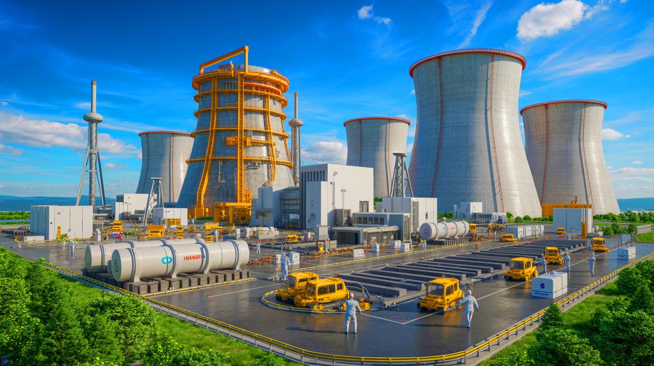 Illustration of advanced nuclear reactors and innovative fuel production initiatives, generated by artificial intelligence.