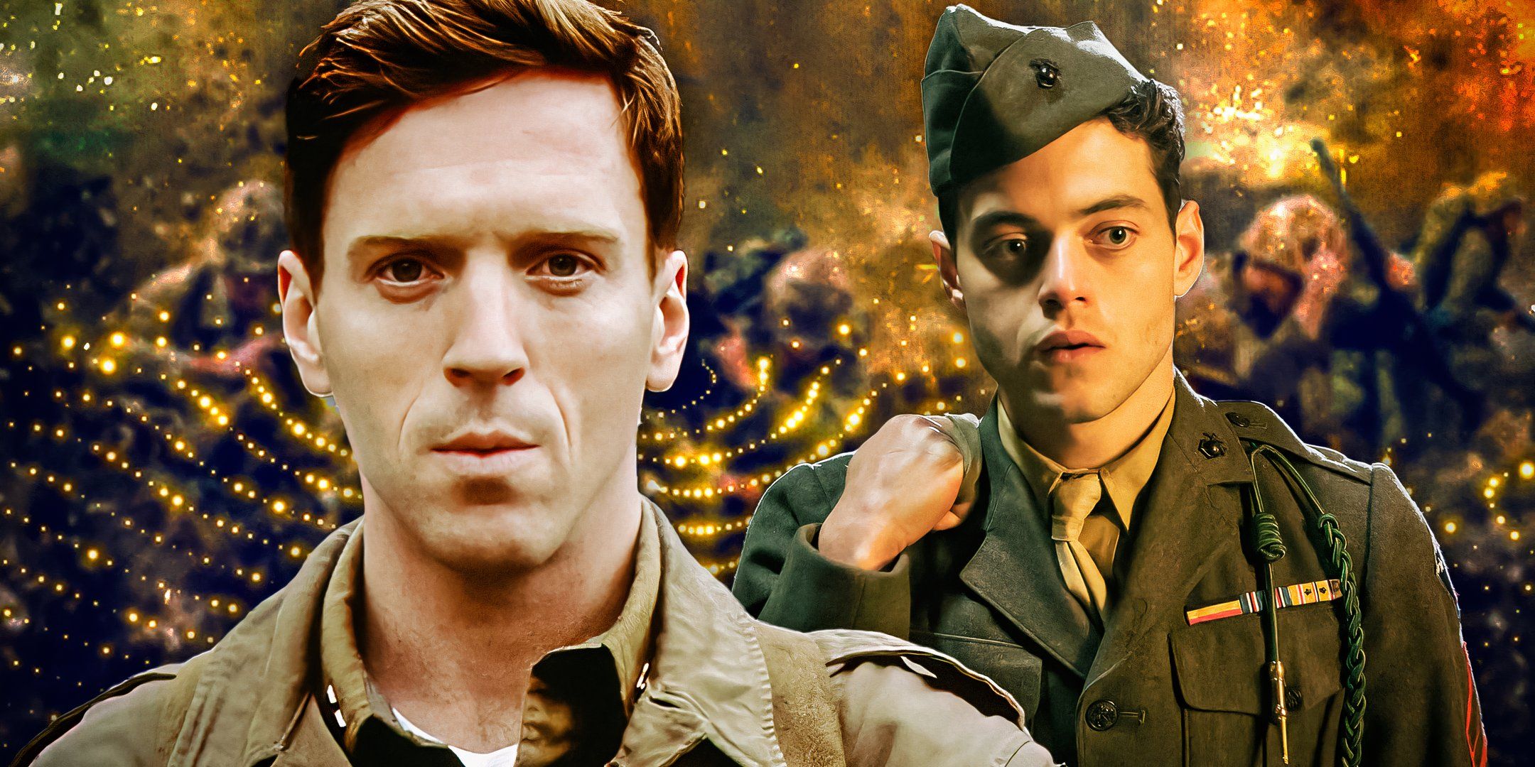 Damian Lewis as Richard D. Winters and Rami Malek as Merriel 