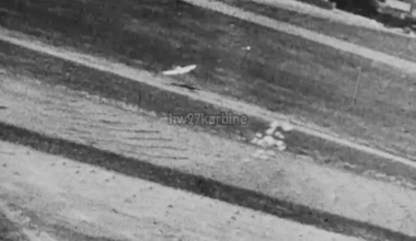 USAAF pilot keeps his finger on the trigger as a Luftwaffe fighter crash lands in 1944 to the detriment of a local barn