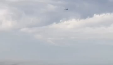 Ukrainian Su-27 firing 2 AGM-88 HARM missiles at Russian emitters, POV from Ukrainian Mi-8, July 2025