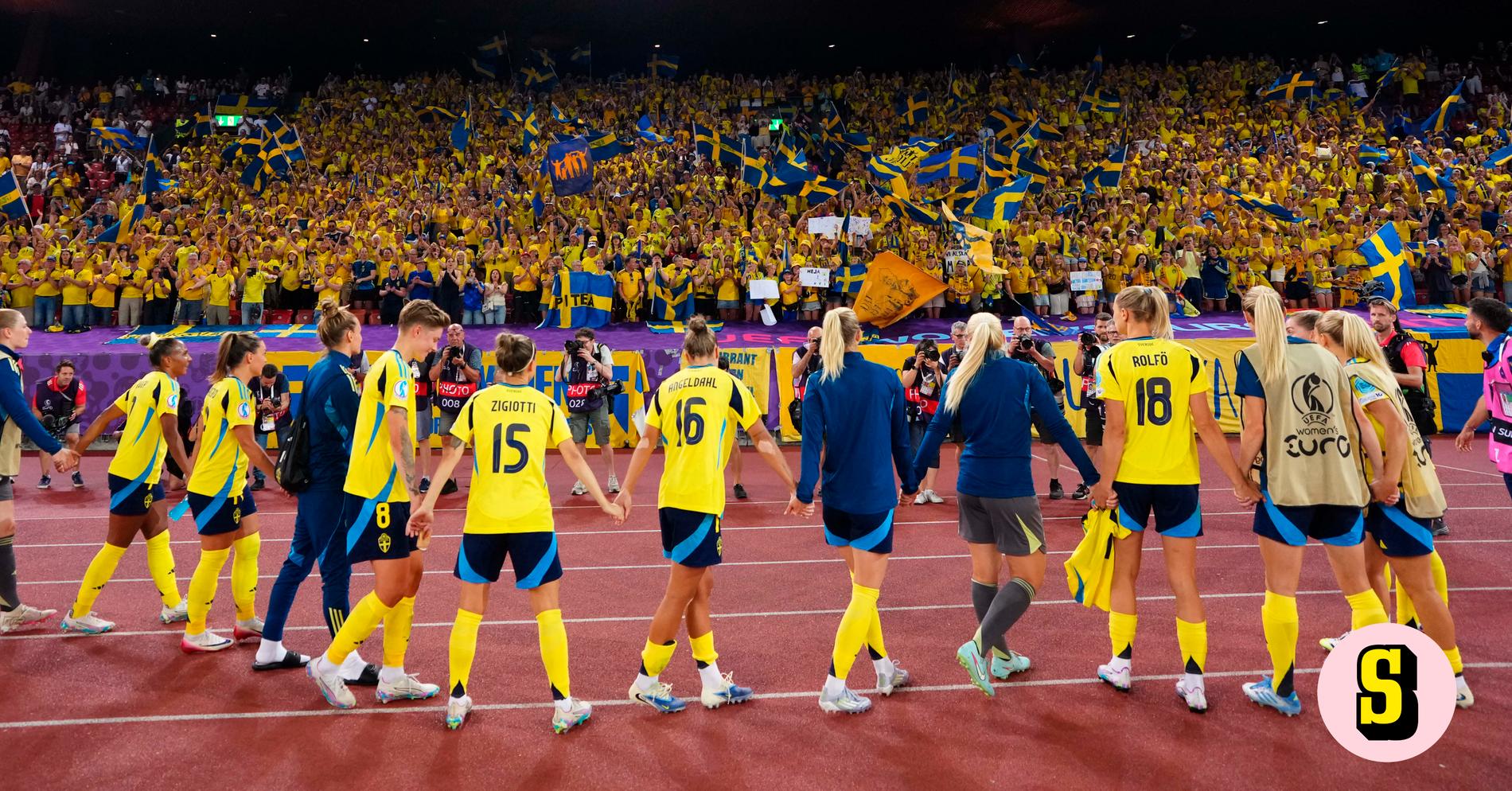 Svenska fansen hyllas av spelarna i fotbolls-EM: ”Gåshud”