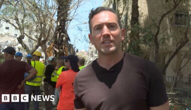 BBC reports from site of Iranian strike in Tel Aviv
