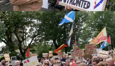 People across Scotland are protesting President Trump's visit to the country.