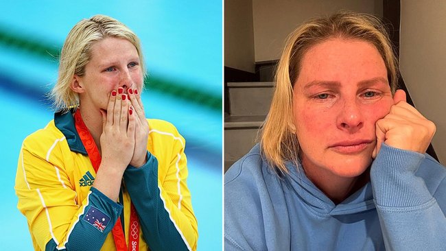 A young Jones at the 2008 Olympic Games and the recent image she posted of herself on Instagram. 