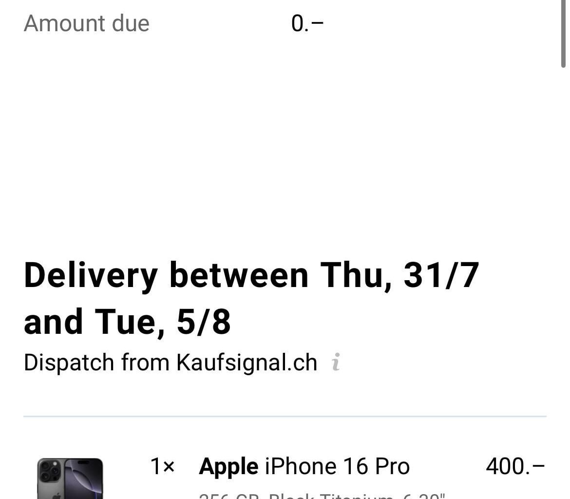 Has anyone seen that iPhone 16 Pro for 400 bucks on digitec recently?