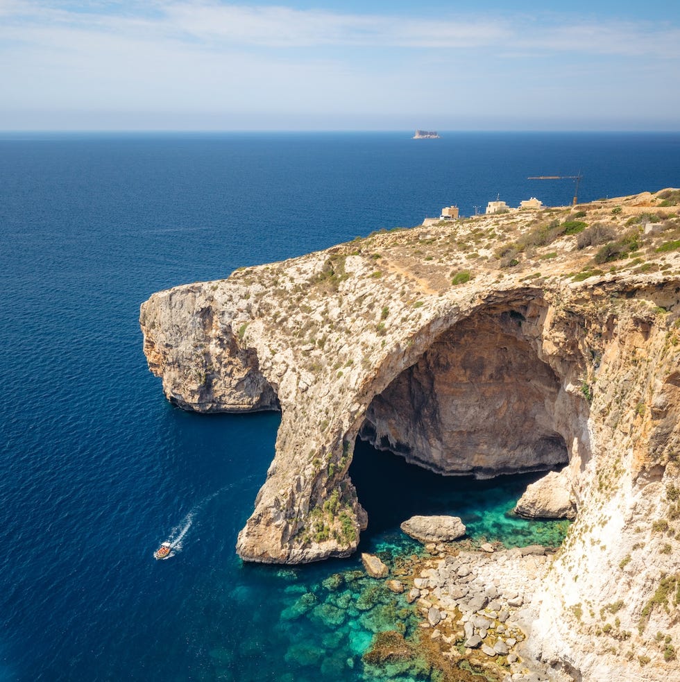 view of blue grotto in malta