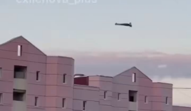 Russian civilians recording incoming new Ukrainian "Shahed"-like UAVs in Stavropol, Russia, and attacking the signal radio plant.