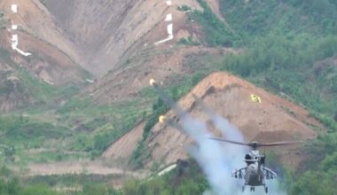 South Korea's Marine Attack Helicopter conducts live-fire tests