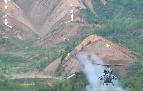 South Korea's Marine Attack Helicopter conducts live-fire tests