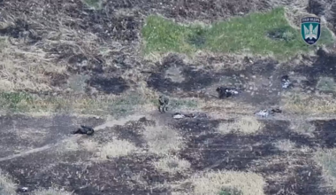 NSFW: Russian soldier walking past his dead comrades gets taken out by drone operators of the 414th UAS Brigade Magyar's Birds. [Published 22.07.2025, graphic content]
